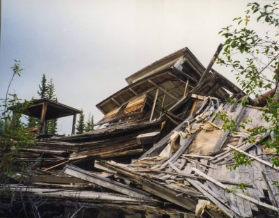 The ruins of a river paddleboat