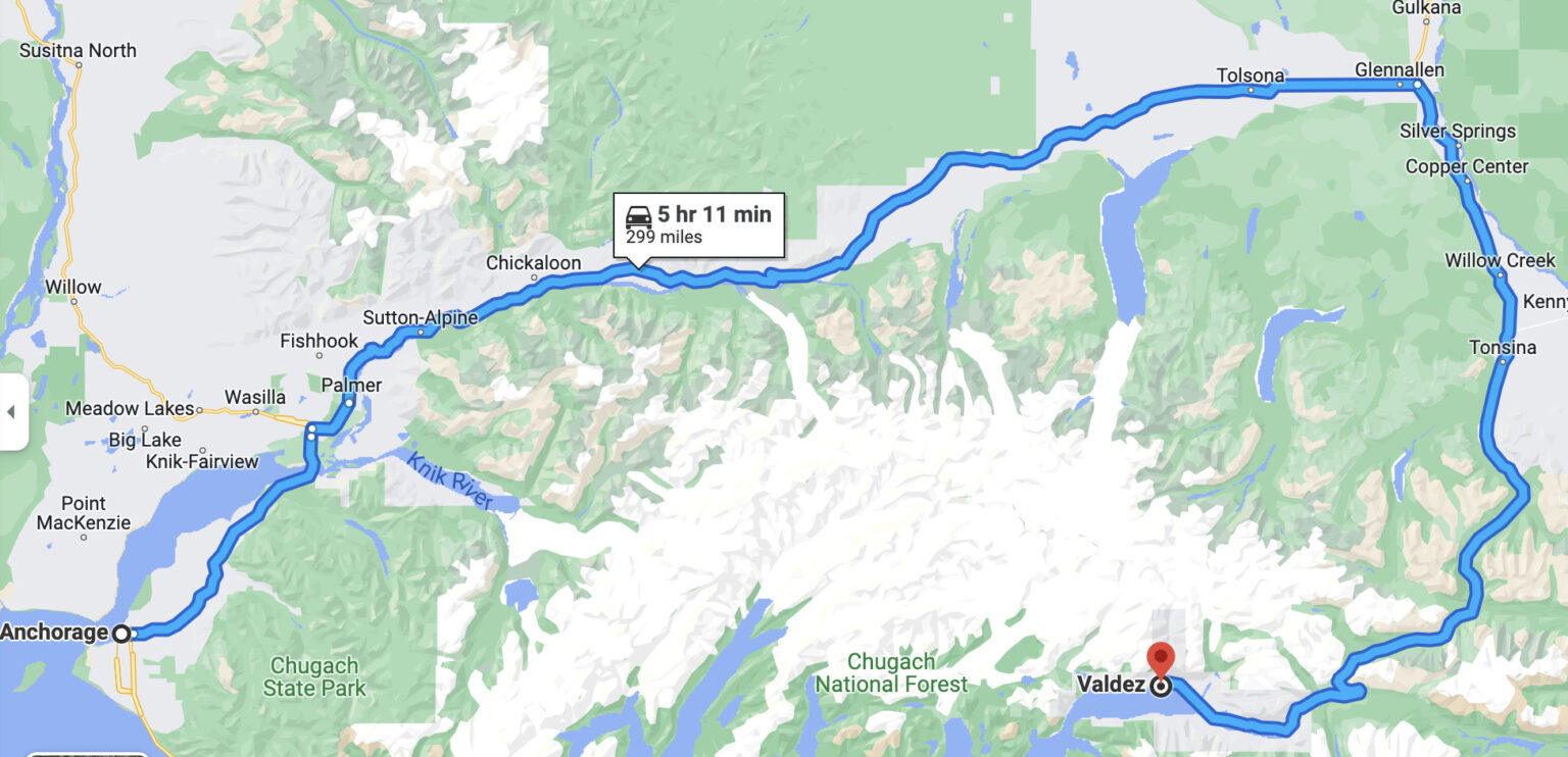 Anchorage to Valdez 14 road trip stops Ordinary