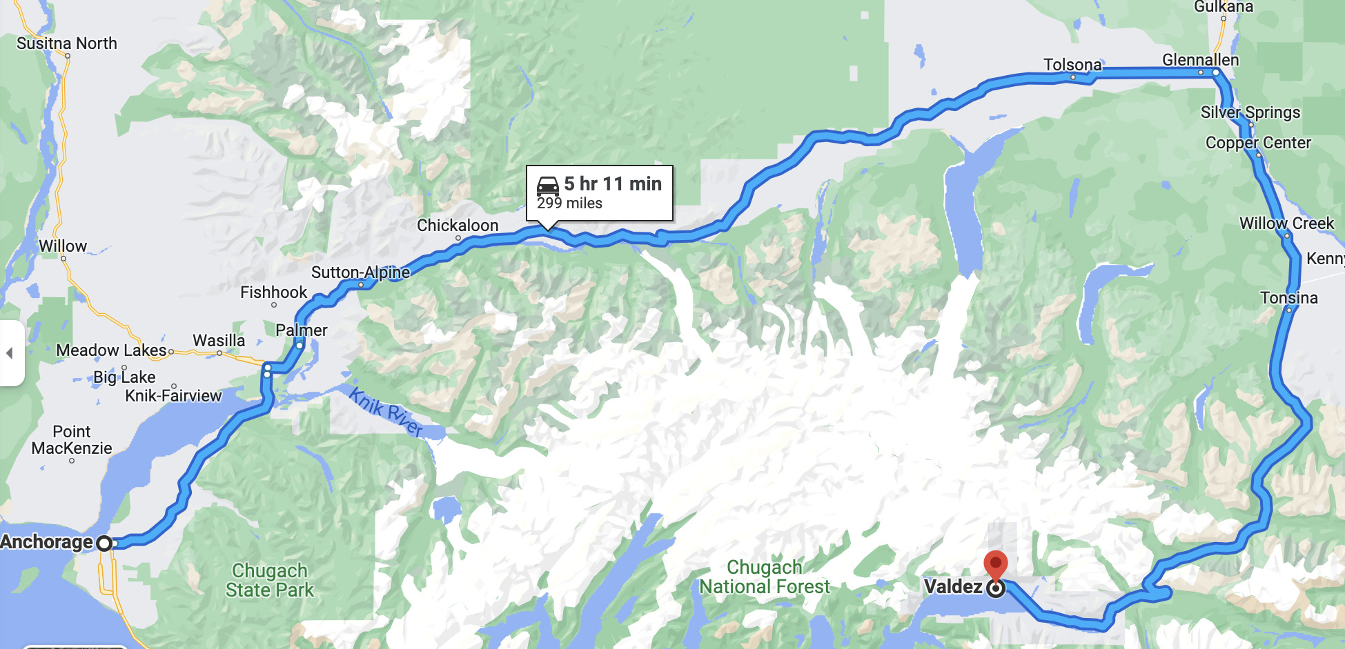 Anchorage to Valdez 14 road trip stops Ordinary