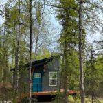 A small wooden chalet in the forest